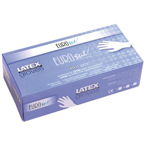 Eurostil Guantes de Latex Blanco Grande/L - 100 Unidades