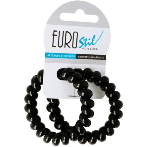EUROSTIL NEGRO NEGRO GOMAS EN ESPIRAL GRANDE 55CM PACK 1UN