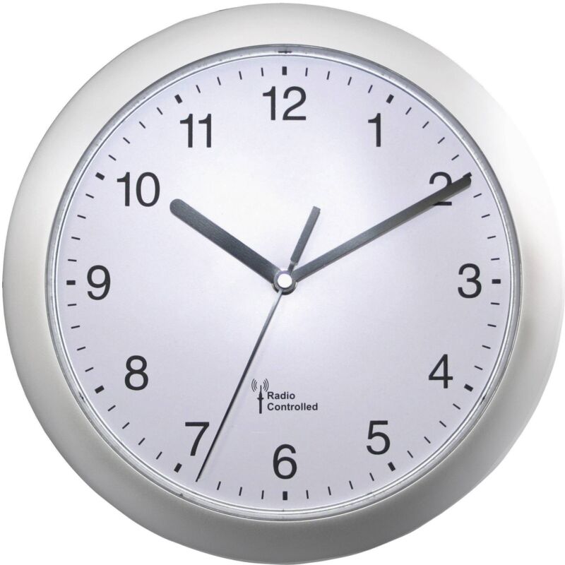 Horloge Murale Eurotime 56787 Radiopiloté(E) 25 Cm X 3.8 Cm Argent