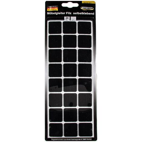 EUROTOOLS Filzgleiter 340-NBFR, 28x28 mm, schwarz, 24 Stück