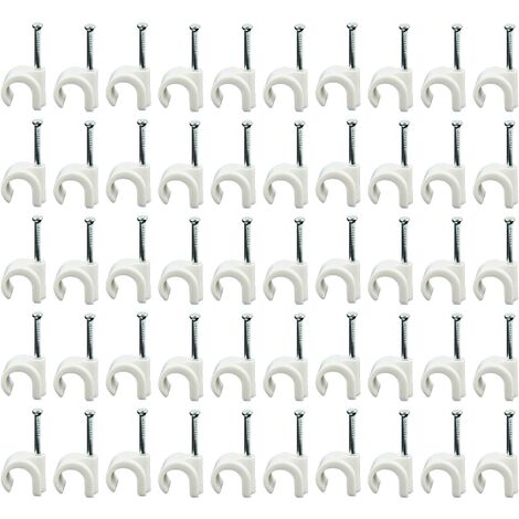 EUROTOOLS Nagelschellen für Kabel Ø 7- 9 mm, 50 Stück, mit Stahlnagel 25 mm