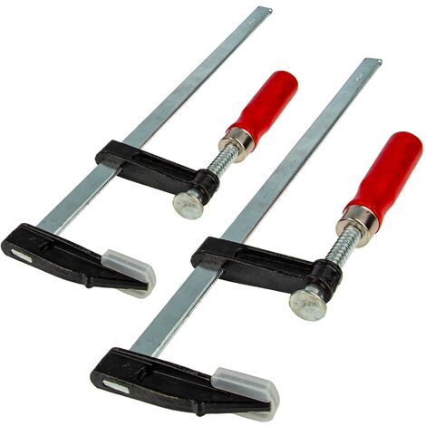 EUROTOOLS Schraubzwingen-Satz, 2-teilig, 50 mm x 300 mm, Doppelpack, Temperguss