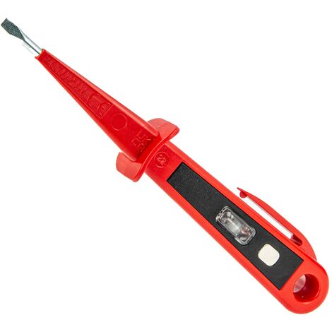 EUROTOOLS Spannungsprüfer Phasenprüfer 250 V, Schlitz - Schraubendreher 150 mm