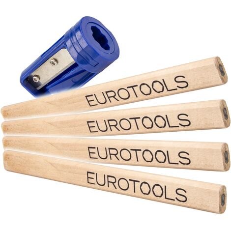 EUROTOOLS Zimmermanns-Bleistifte mit Spezialspitzer