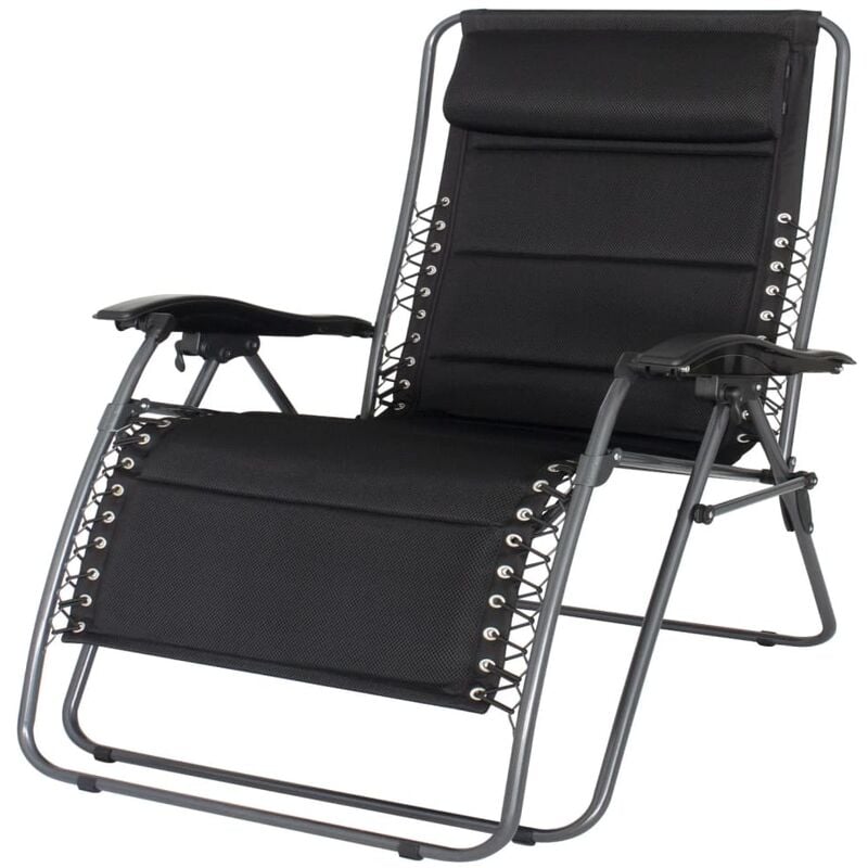 

Eurotrail Silla reclinable de exterior Tarente 3-D mesh negro - Negro