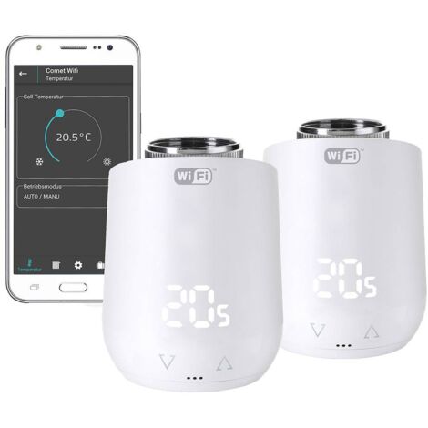 Eurotronic 700223 Comet WiFi Termostato senza fili per radiatore KIT elettronico Kit da 2