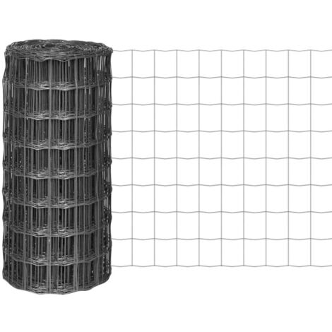 Eurozaun Stahl 25 x 0,8 m Grau
