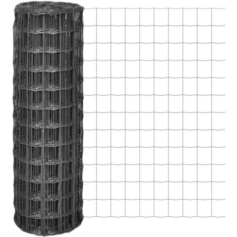 Eurozaun Stahl 25 x 1,2 m Grau