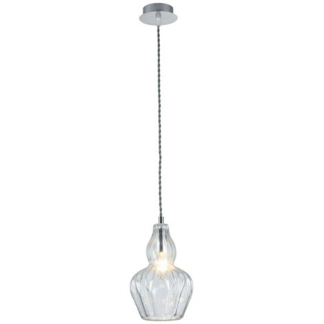 Eustoma Lampada a Sospensione a Soffitto Dome Nichel, 1 Luce, E14