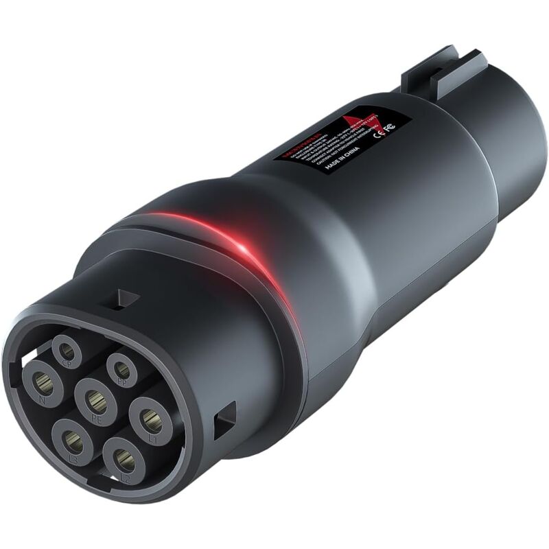 Ev Adaptateur pour Câble de Charge Type 1 à Véhicule Électrique Type 2, 32A Convertisseur de Chargeur ev Connecter Câble sae J1772 vers IEC62196 EVs,