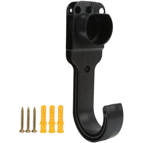 EV charging cable bracket, wall mount, wear-resistant, dustproof, rustproof, universal EV charger, J-hook for Type 2 connector