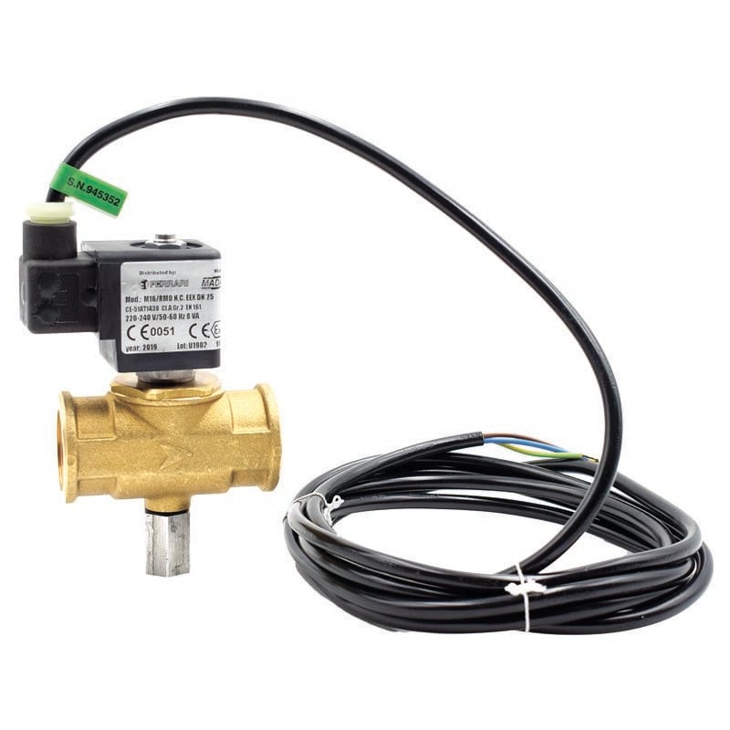 Electrovanne gaz atex normalement fermée avec réarmement manuel 500 mbar ev rm nc adpe/eex 1' pmax 500mbar 230v