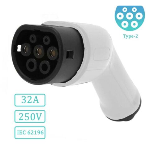 SNQ EV + Typ 2 IEC 62196 Elektroauto-Ladekabelbuchse, Ersatzstecker für Elektroauto-Ladekabel, 32 A IP44-Schutz, EU 250 V