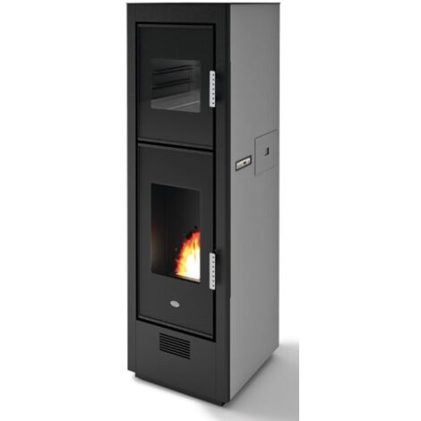 Eva Calòr Horno De Pellet Ventilado Con Conducto BISCOTTO 901671500 Aluminio/Acabado Negro