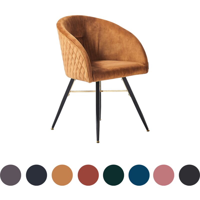 Chaise de salle à manger en velours Vittorio LUX avec pieds en métal - Chaise de salle à manger - Chaise rembourrée - Chaise de salle à manger Chaise de salle à manger en velours Vittorio LUX avec pieds en métal - Chaise de salle à manger - Chaise rembourrée - Chaise de salle à manger