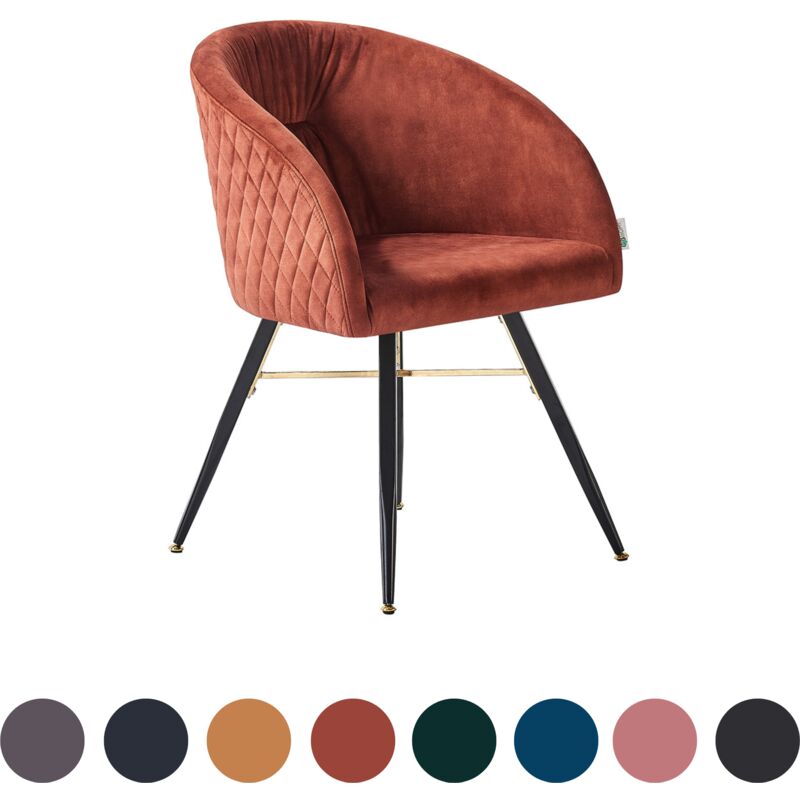 Chaise de salle à manger en velours Vittorio LUX avec pieds en métal - Chaise de salle à manger - Chaise rembourrée - Chaise de salle à manger Chaise de salle à manger en velours Vittorio LUX avec pieds en métal - Chaise de salle à manger - Chaise rembourrée - Chaise de salle à manger