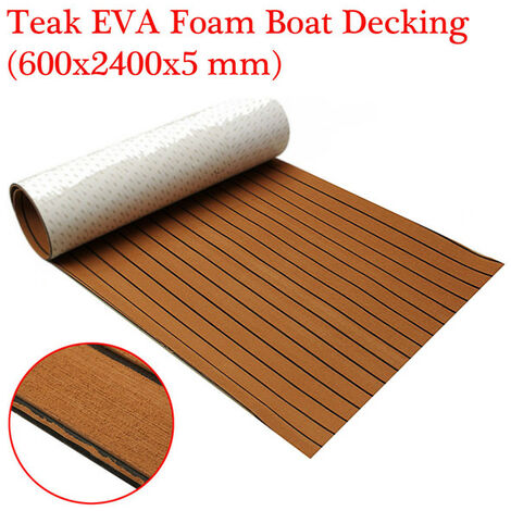 DRILLPRO EVA Foam Marine Boat Flooring Teak Decking Carpet Yacht Floor Mat 240x60cm Brown+Black Tempsa LAVENTE