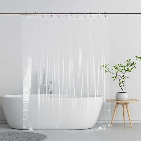 PESCE EVA Heavy Duty Shower Curtain Liner, 72 x 72 Inches, Waterproof Plastic Shower Curtain with 12 Grommet Holes for Bathroom&Hotel, Clear