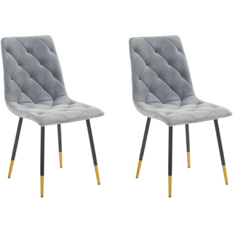 Eva-Lot de 2 chaises Gris Métal