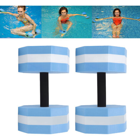 [EVA-Wasserhanteln] [Paar] [Rehabilitation und Fitness] Hochdichte EVA-Schwimmhanteln – 2er-Set für Wassergymnastik im Pool – Blau-weißes Diamant-Design