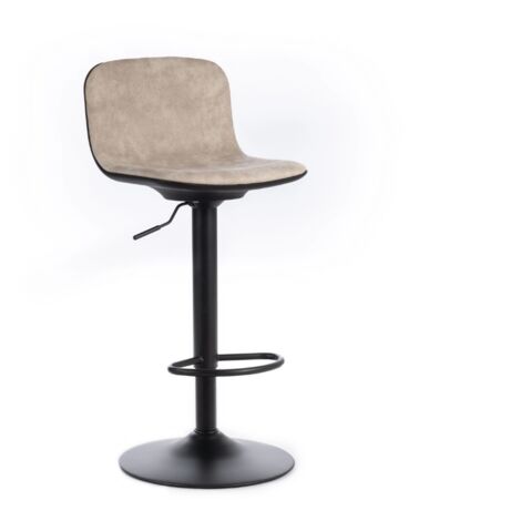 Evan, Set di 2 Sgabelli regolabili in microfibra Beige (39cm X 45cm H. 86/102cm)