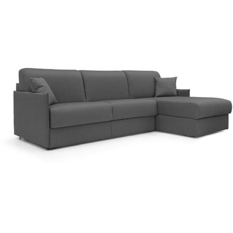 Evans Divano letto angolare con penisola in morbido tessuto impermeabile T13 272 cm Sinistro (mat. 160x197) antracite