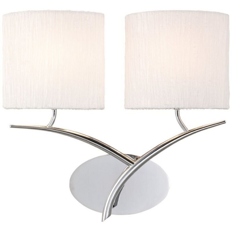 Inspired Mantra - Eve - Aplique de pared Switched 2 luces E27, cromo pulido con pantallas ovaladas blancas