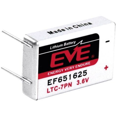 EVE EF651625 Batteria speciale LTC-7PN terminali a saldare a U Litio 3.6 V 750 mAh 1 pz.