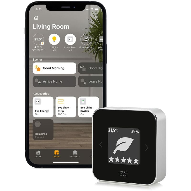 Image of Room - Sensore di qualità dell'aria interna per monitorare la qualità dell'aria (voc), la temperatura e l'umidità, tecnologia Apple HomeKit,