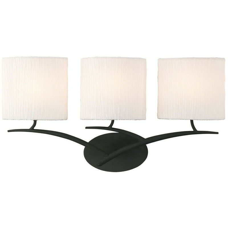 Inspired Mantra Fusion Eve Wall Lamp Switched 3 Light E27, Anthracite With White Oval Shades