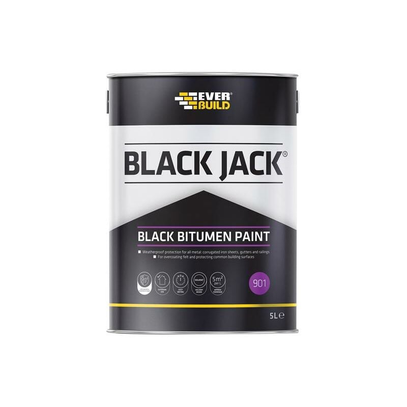 Everbuild - 90105 Black Jack 901 Black Bitumen Paint 5 litre EVB90105