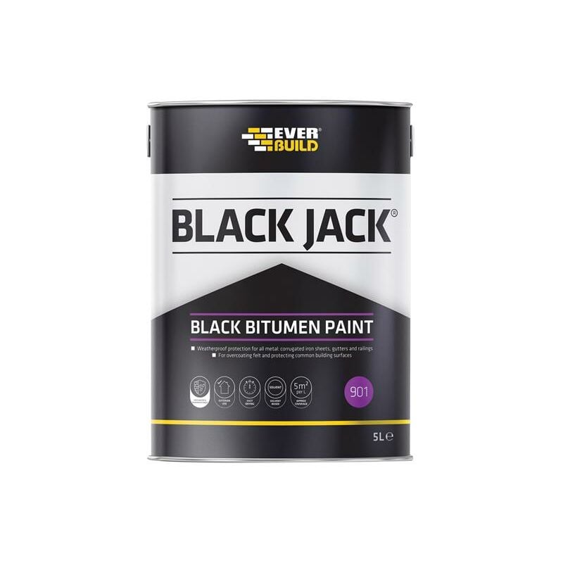 Everbuild - Sika Black Jack® 901 Black Bitumen Paint 5 litre EVB90105