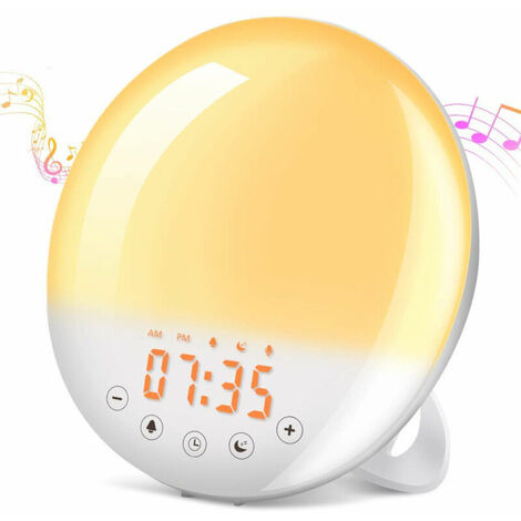 Lampe de chevet GENERIQUE Eveil Lumière LED Radio Réveil Matin