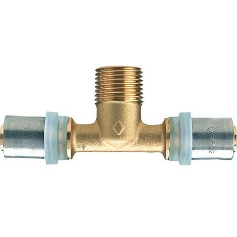 EVENES raccord a sertir pour multic.,transition Té filet.male 26x3mm-1"-26x3mm, contour TH