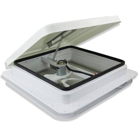 Évent de toit universel 14 pouces pour camping-car – Ventilateur réversible 12V en ABS – Installation facile – Compatible avec Ventline et Jensen