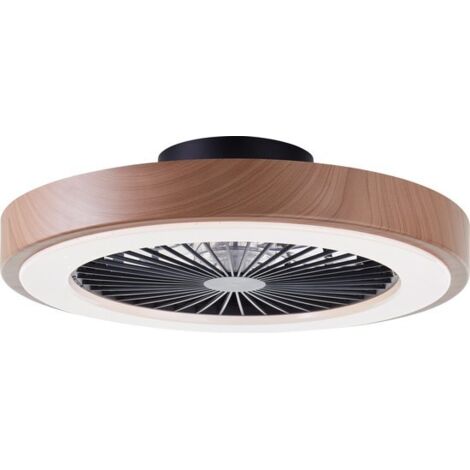 Éventail noir Slimline avec bord en bois - G60060/09