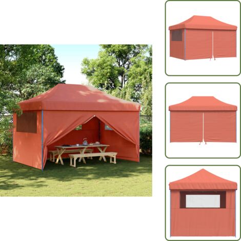 Eventos al aire libre - vidaXL Tienda de fiesta plegable Pop-Up 4 paredes laterales terracota - Carpa para eventos