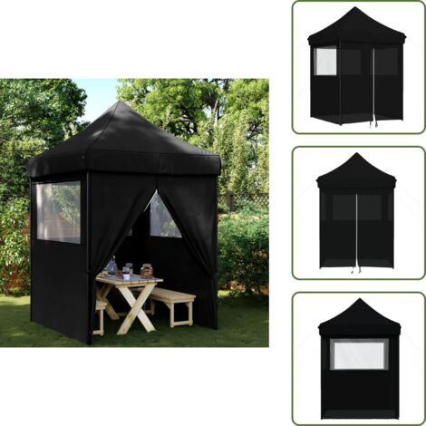 Eventos al aire libre - vidaXL Tienda de fiesta plegable Pop-Up con 4 paredes laterales negra - Carpa para eventos