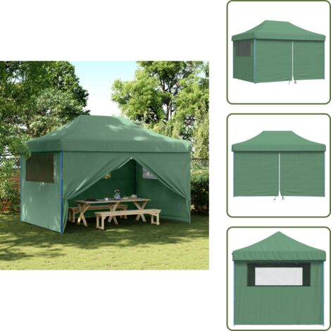 Eventos al aire libre - vidaXL Tienda de fiesta plegable Pop-Up con 4 paredes laterales verde - Carpa para eventos