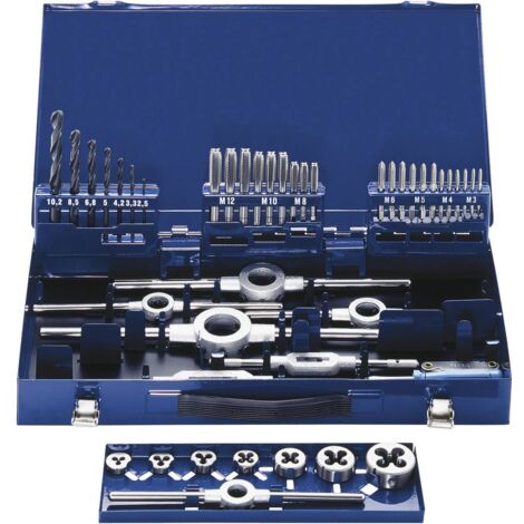 Eventus by Exact 10721 KIT maschi e filiere 49 parti HSS metrica M3, M4, M5, M6, M8, M10, M12