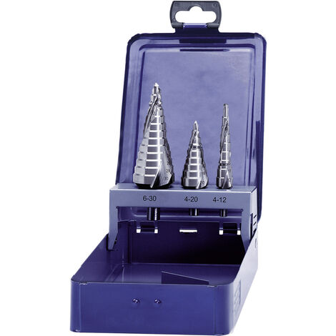 Eventus by Exact 17334 HSS Stufenbohrer-Set 3teilig 4 - 12 mm, 4 - 20 mm, 6 - 30 mm   Zylinderschaft