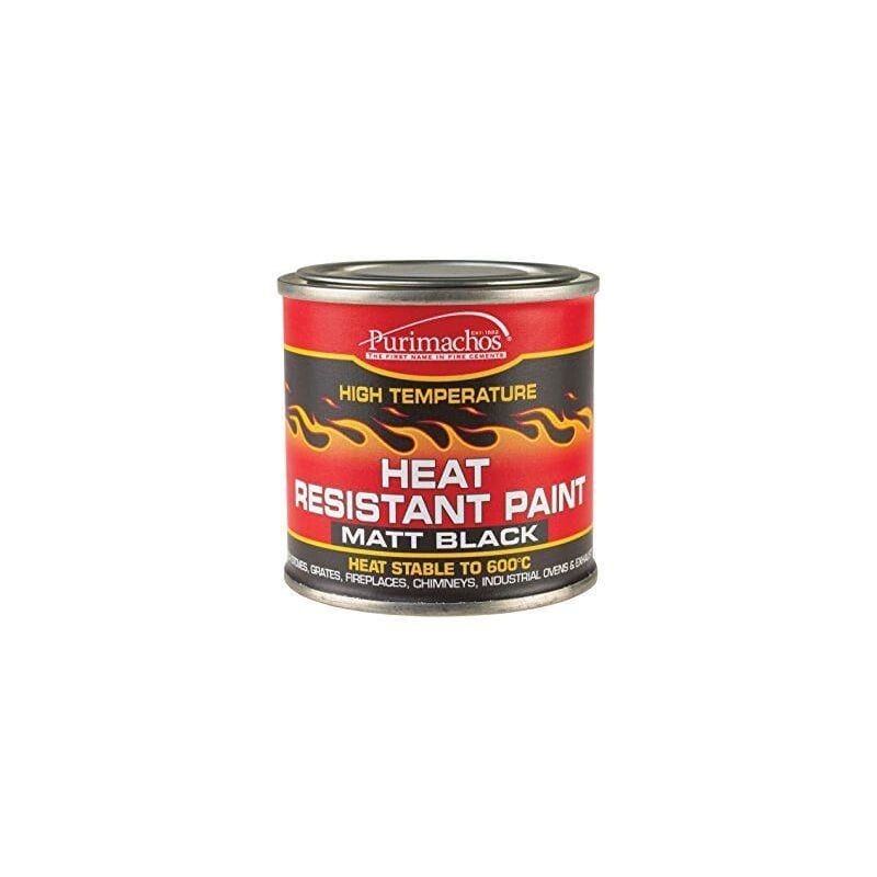 Matt Black Heat Resistant Paint 125 ml - Everbuild