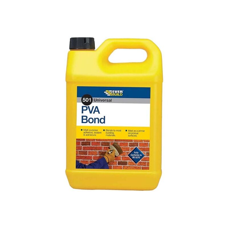 PVA5L 501 Universal pva Bond 5 litre EVBPVA5L - Everbuild