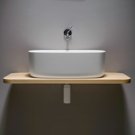 EVER BOUNCE COUNTER LAVABO POLIURETANO CON MENSOLA APPOGGIO 35,7X5,9 BIANCO codice prod: EVLACOU