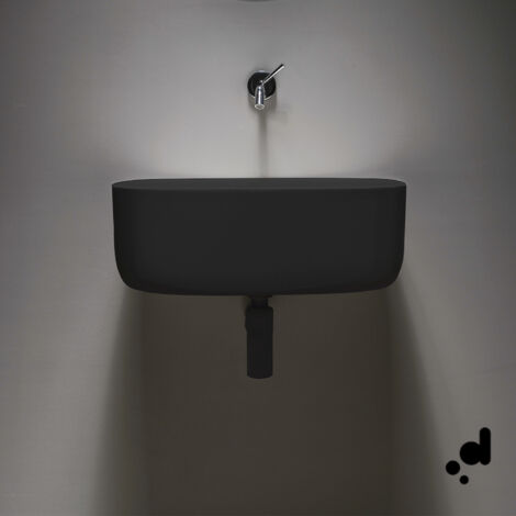 EVER Bounce lavabo poliuretano morbido, ad incasso 56X35 nero codice prod: evlaboun