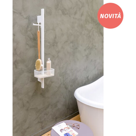 EVER Prop mensola alluminio con bicchieri fissaggio barra bianco opaco codice prod: EVBAMBBN