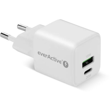 everActive GaN SC-330 Wandladegerät 1x USB, 1x USB-C QC3.0 PD 20W