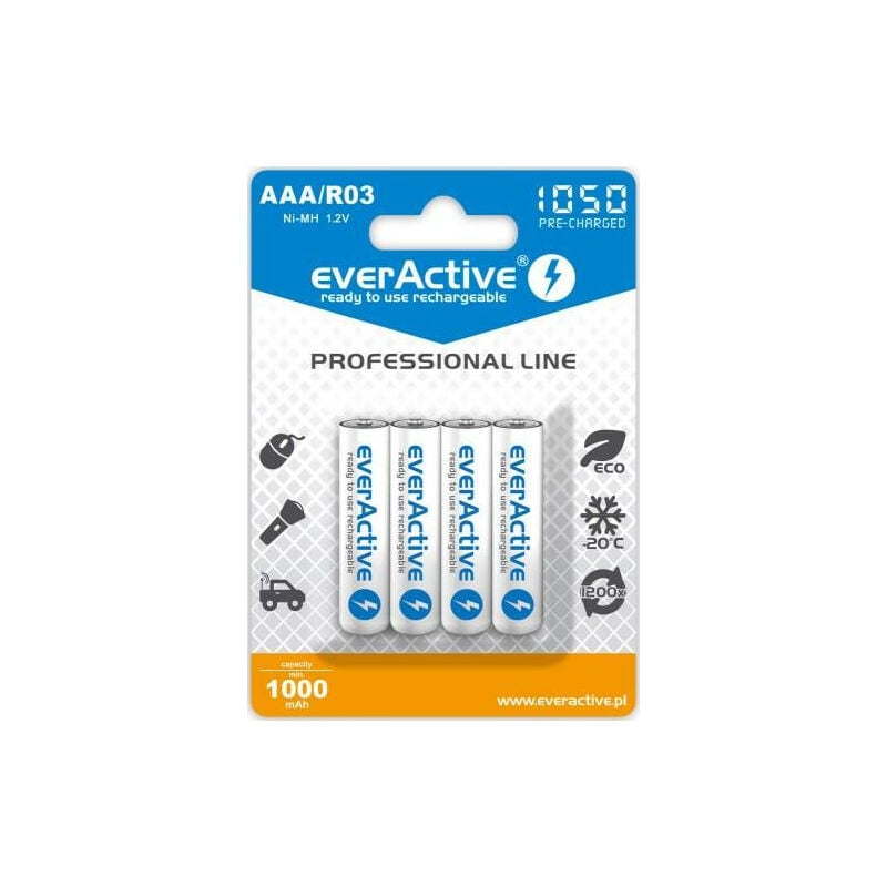 A Place For Everything - everActive Ni-MH R03 aaa 1050 mAh Professional Line - Battery - Micro (aaa) (EVHRL03-1050)