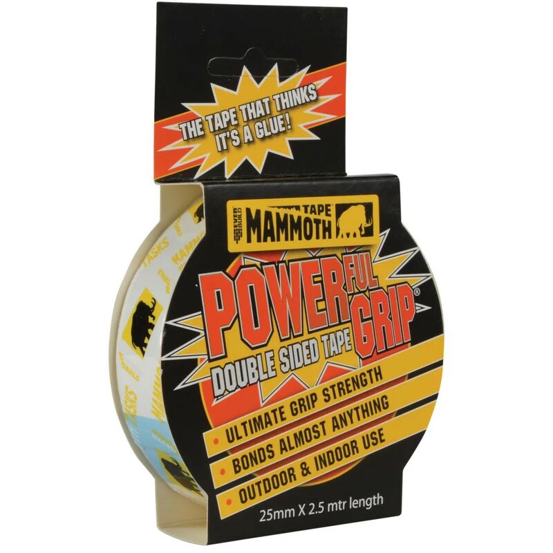 Everbuild - 25mm Mammoth Powerfull Grip Double Sided Tape Extra Strong 2.5m Long