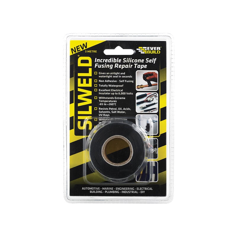 Everbuild - 2SILWELD3BK Silweld Tape 3m Black EVB2SWELDBK